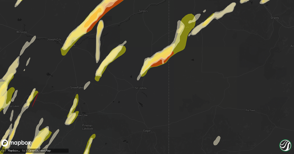 Hail map in Saint Johns, AZ on October 21, 2026