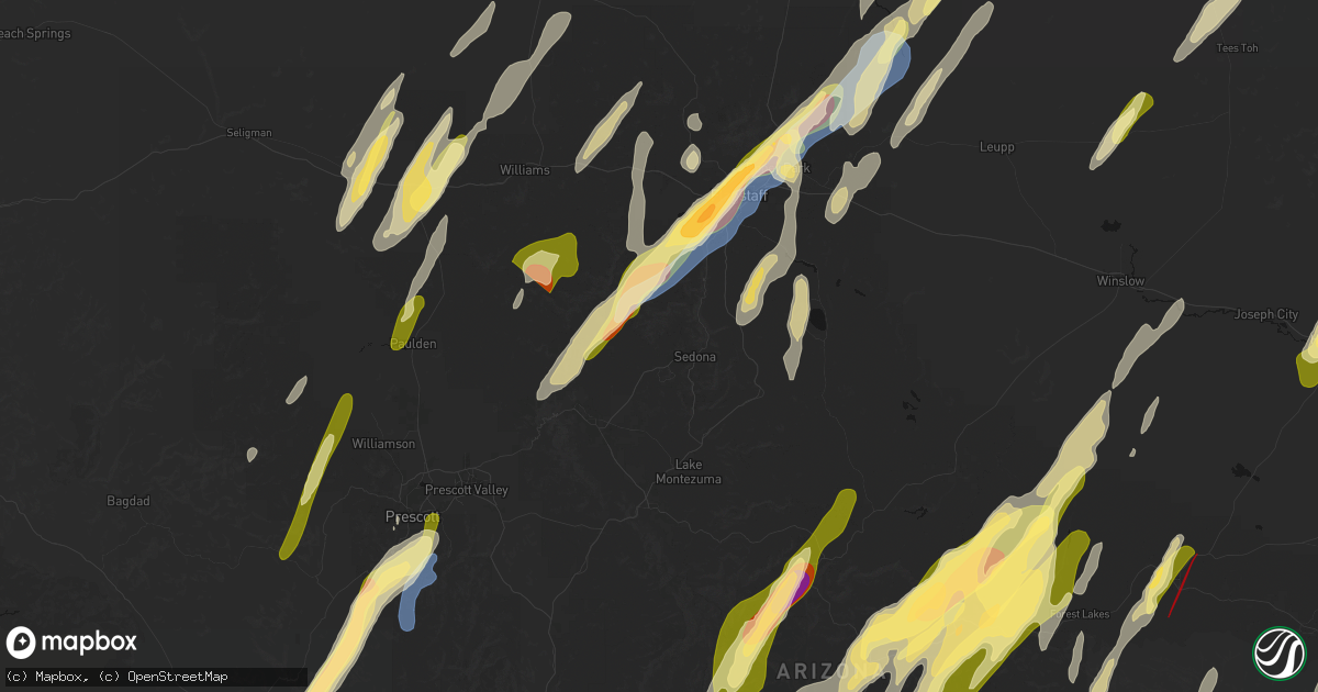 Hail map in Sedona, AZ on October 21, 2026