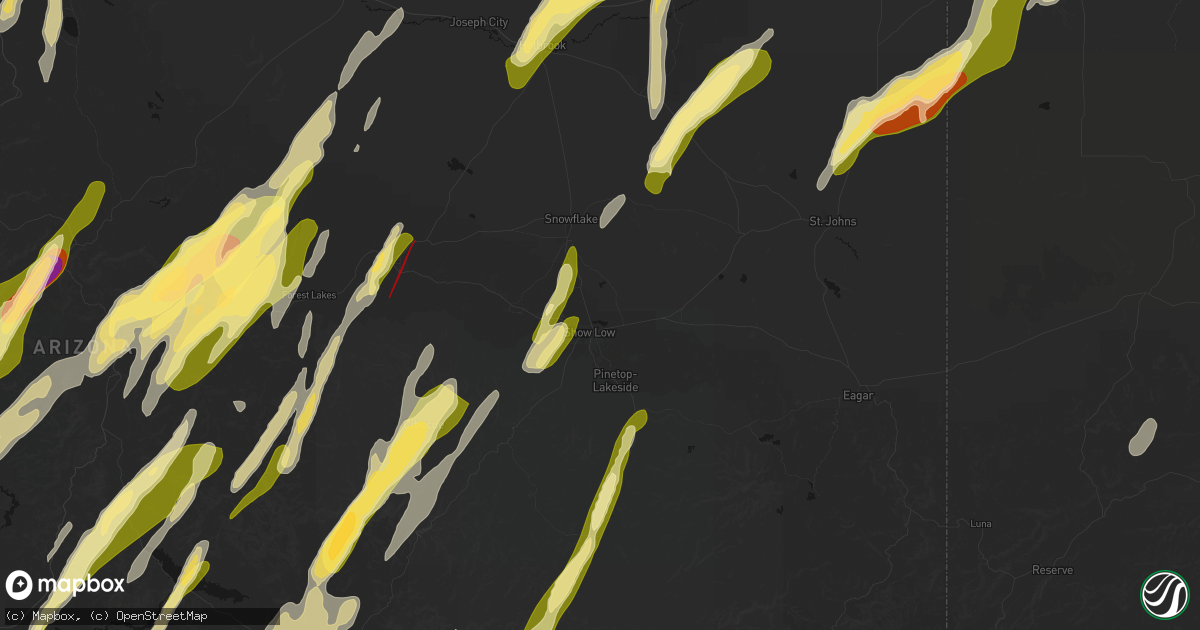 Hail map in Show Low, AZ on October 21, 2026
