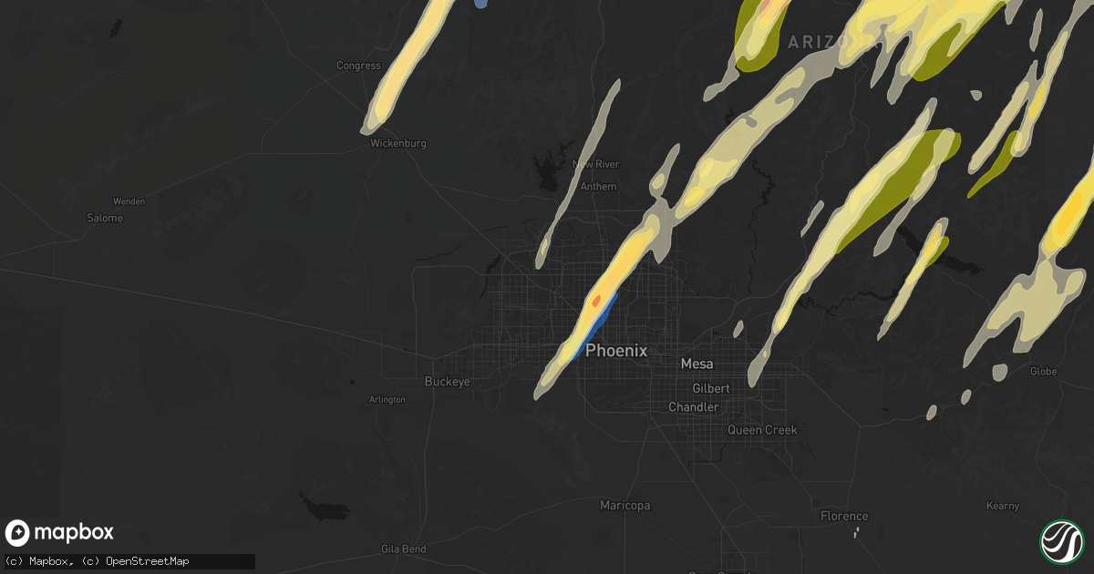 Hail map in Sun City, AZ on October 21, 2026