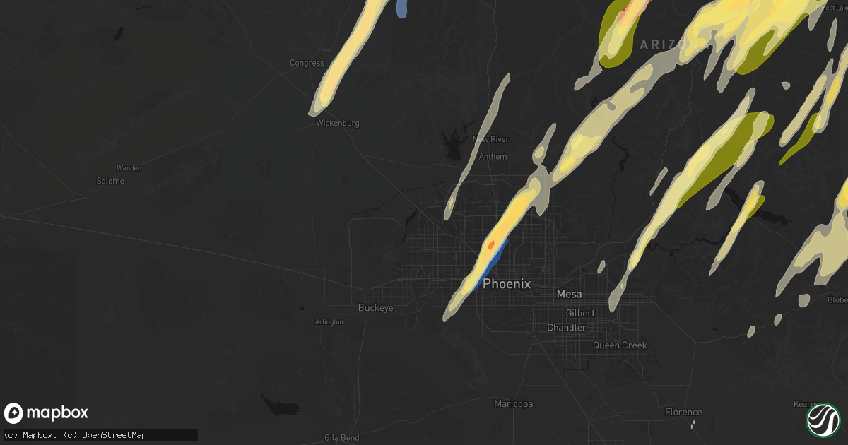 Hail map in Surprise, AZ on October 21, 2026