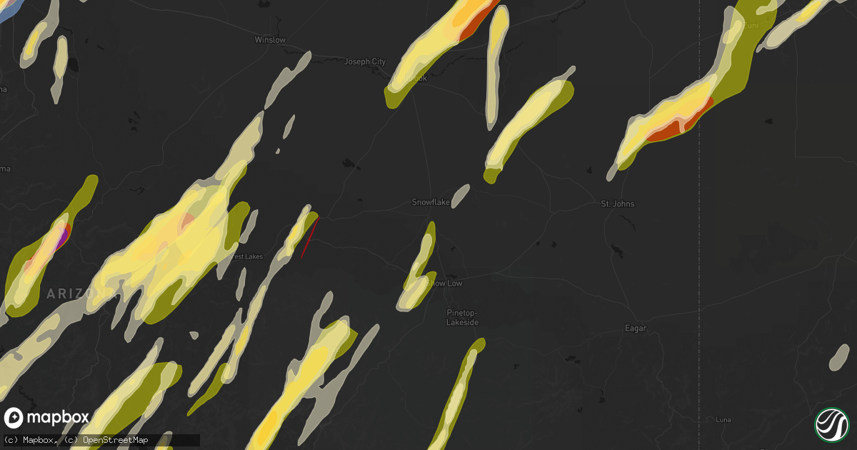 Hail map in Taylor, AZ on October 21, 2026