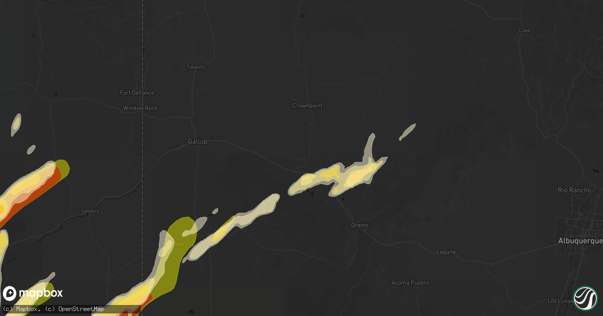 Hail map in Thoreau, NM on October 21, 2026