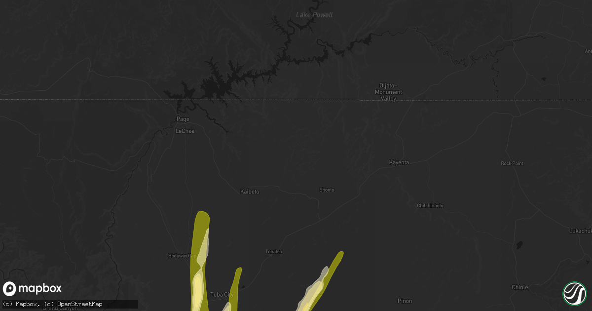 Hail map in Tonalea, AZ on October 21, 2026