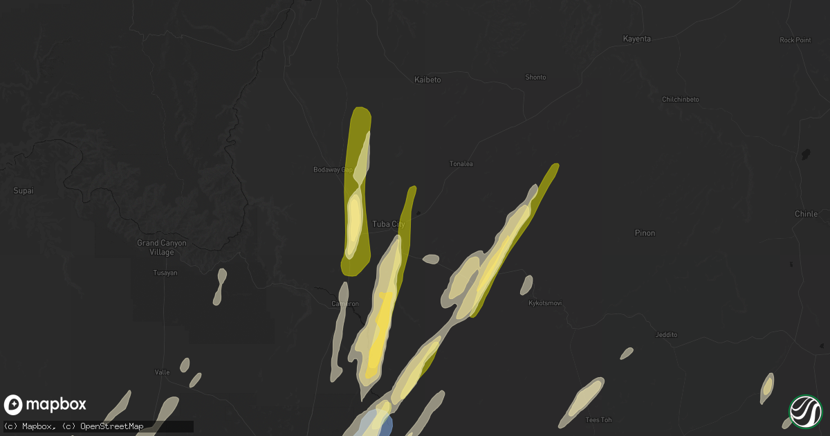 Hail map in Tuba City, AZ on October 21, 2026