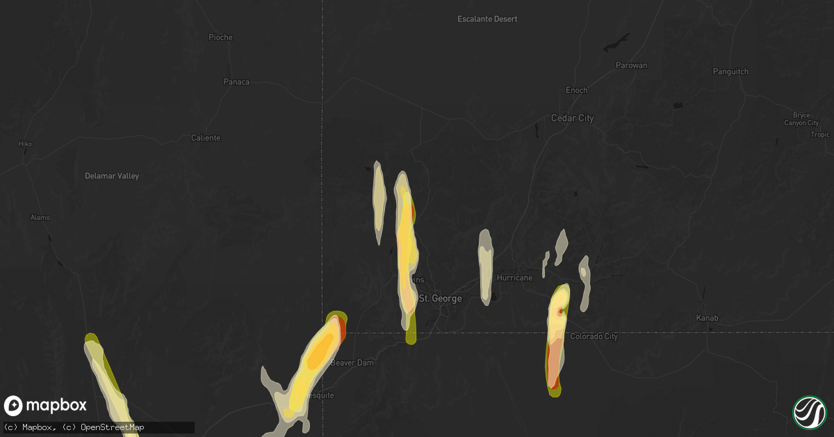 Hail map in Veyo, UT on October 21, 2026