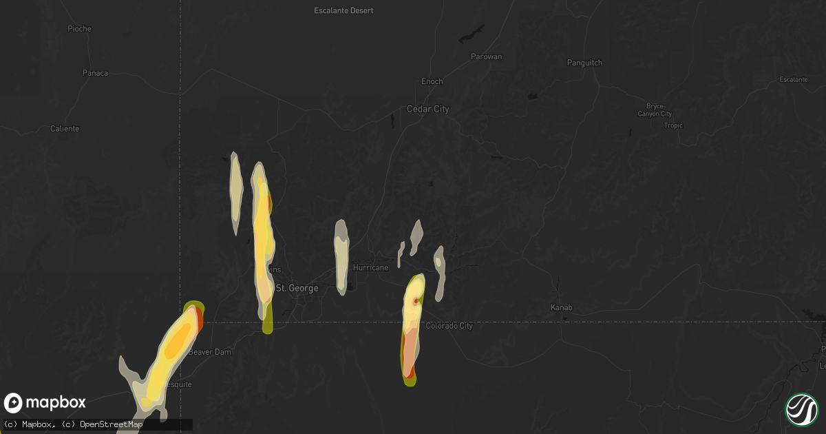 Hail map in Virgin, UT on October 21, 2026