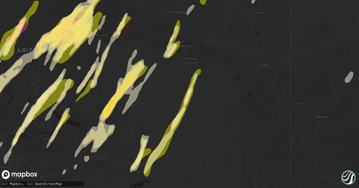 Hail map in Whiteriver, AZ on October 21, 2026