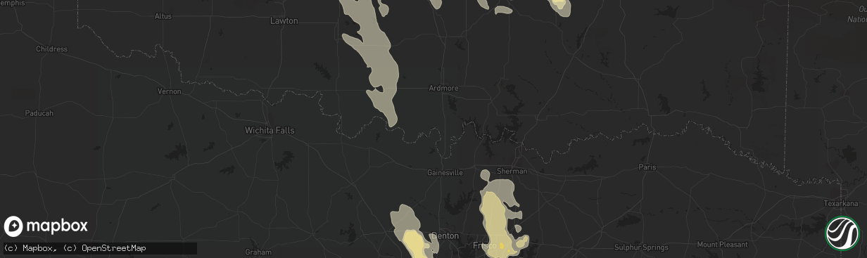 Hail map in Ada, OK on October 22, 2011