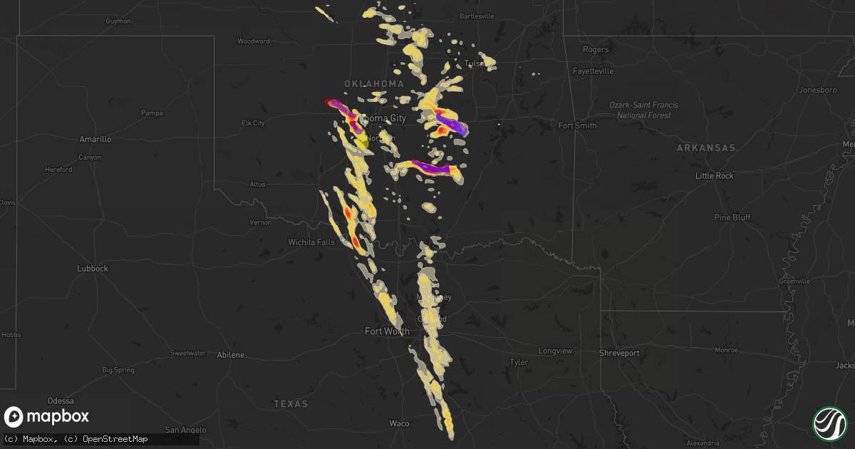 Hail map on October 22, 2011