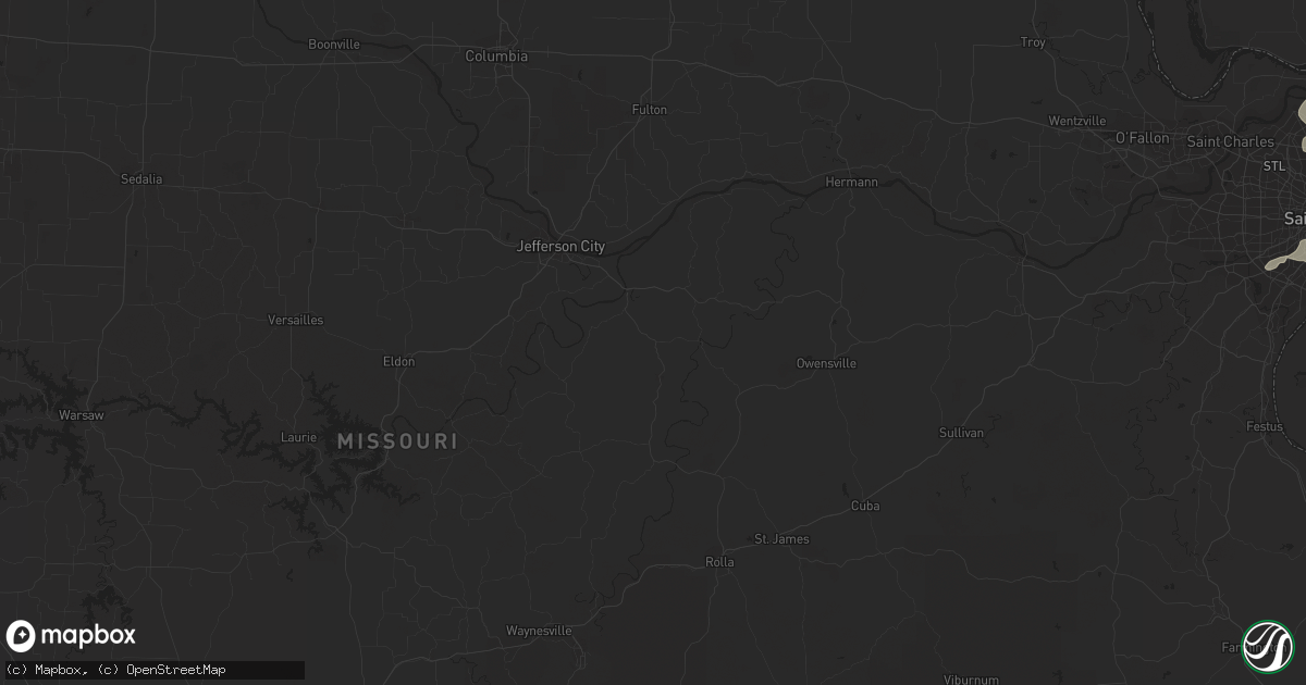 Hail map in Jacksonville, IL on October 22, 2012