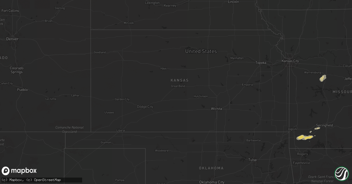 Hail map on October 22, 2012