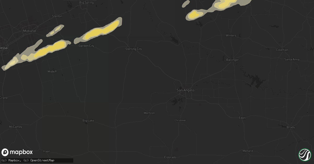 Hail map in Midland, TX on October 22, 2015