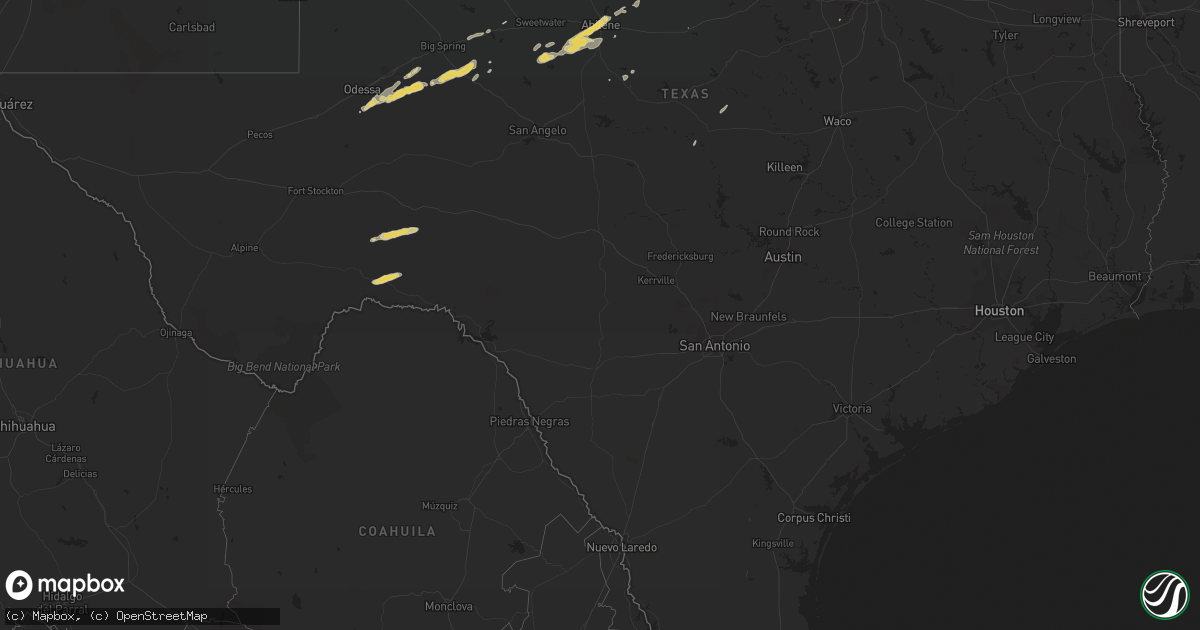 Hail map on October 22, 2015