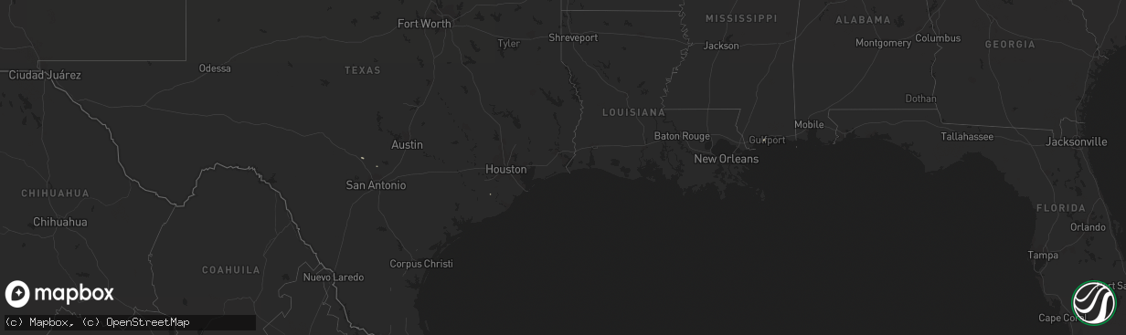 Hail map in Texas on October 22, 2017