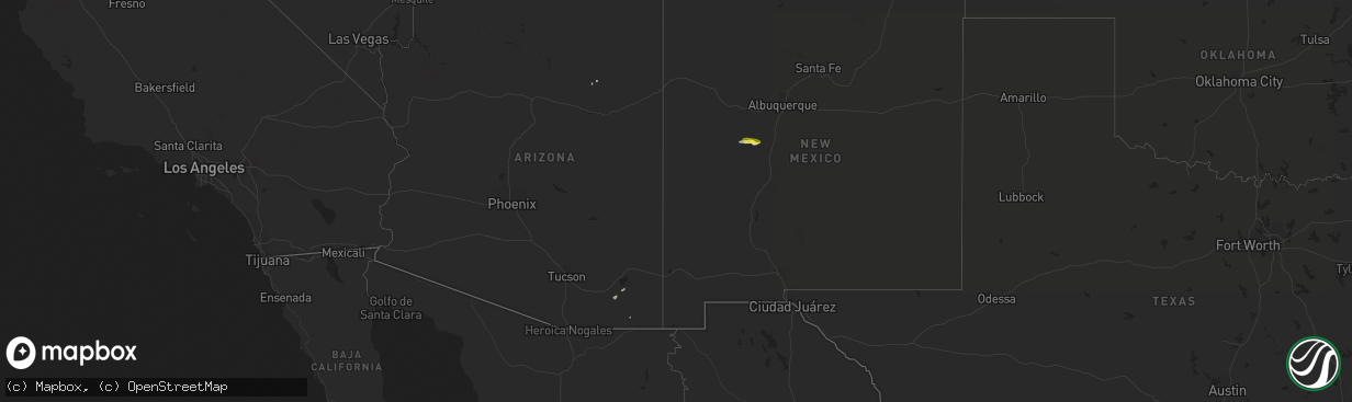 Hail map in Arizona on October 22, 2018