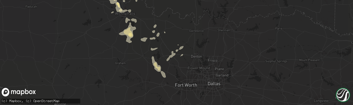 Hail map in Decatur, TX on October 22, 2020