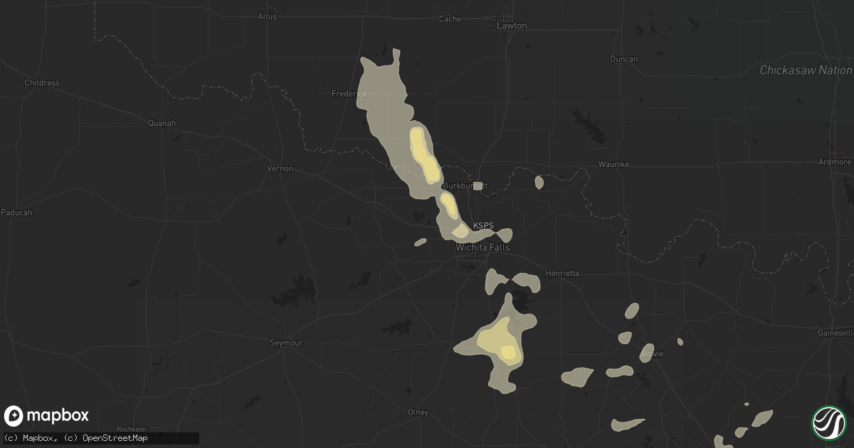 Hail map in Iowa Park, TX on October 22, 2020