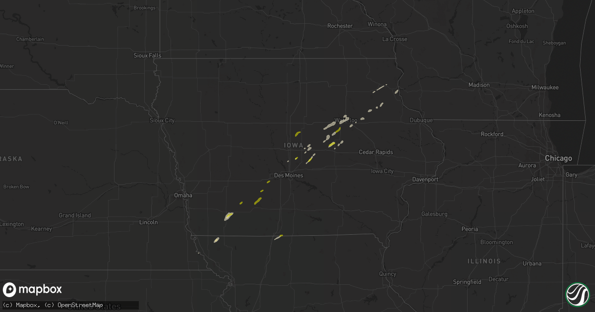 Hail map in Iowa on October 22, 2020