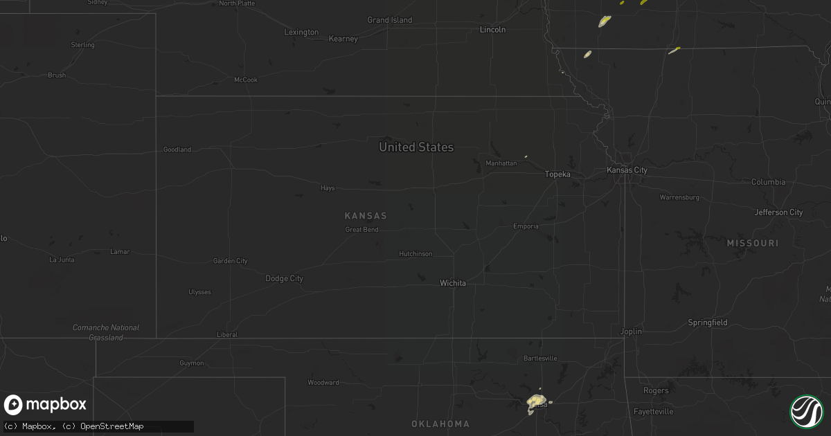 Hail map in Kansas on October 22, 2020