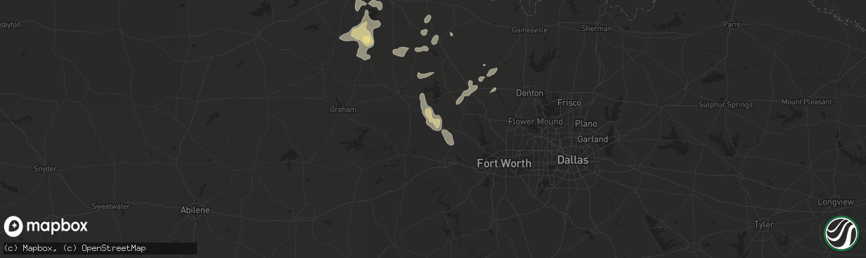 Hail map in Poolville, TX on October 22, 2020