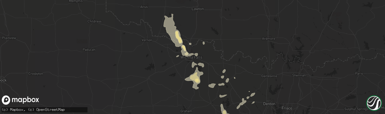 Hail map in Wichita Falls, TX on October 22, 2020