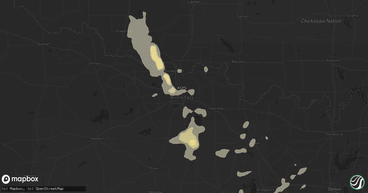 Hail map in Wichita Falls, TX on October 22, 2020