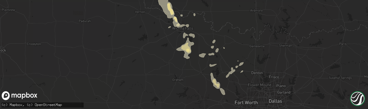 Hail map in Windthorst, TX on October 22, 2020