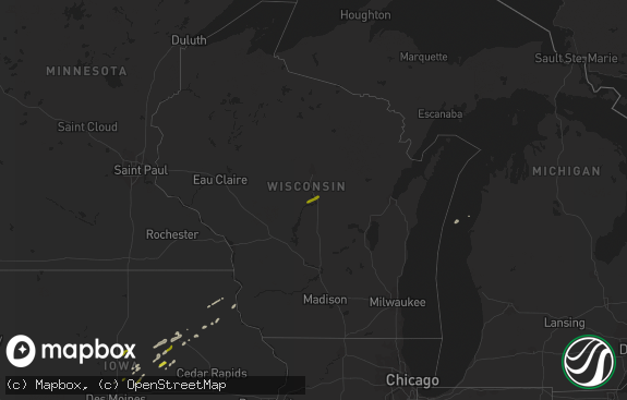 Hail map preview on 10-22-2020