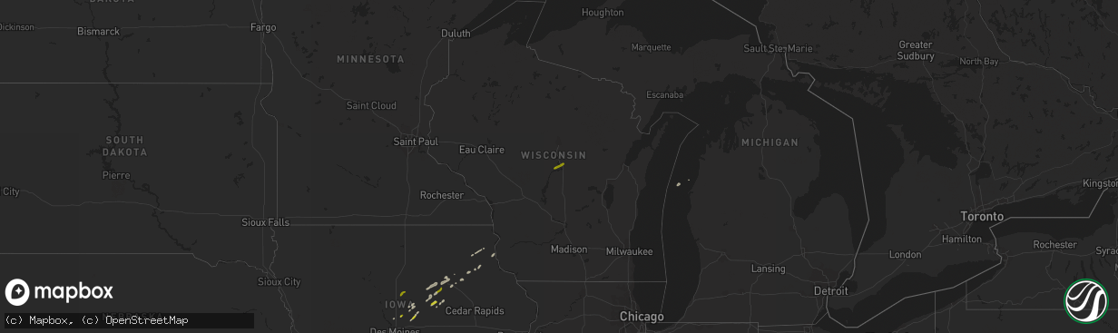 Hail map on October 22, 2020