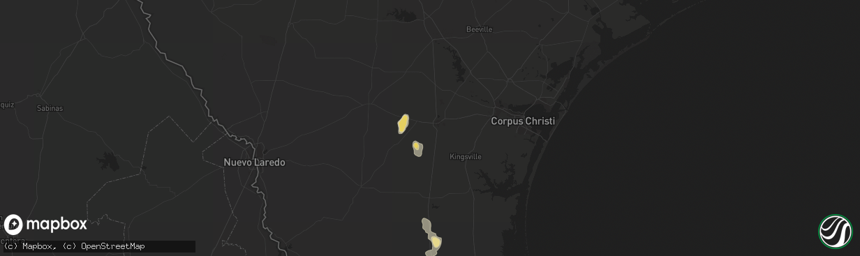 Hail map in Alice, TX on October 22, 2021