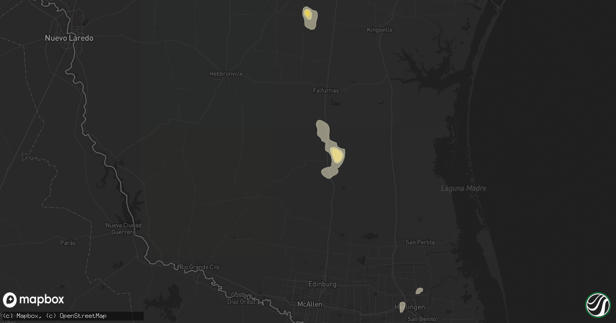 Hail map in Encino, TX on October 22, 2021