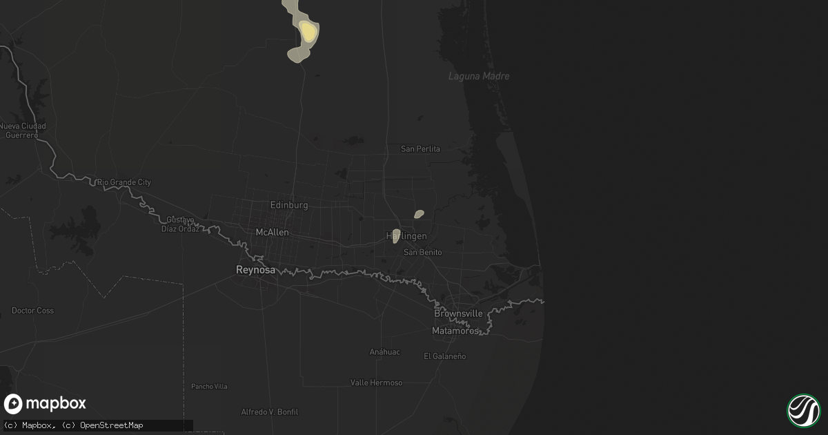 Hail map in Harlingen, TX on October 22, 2021
