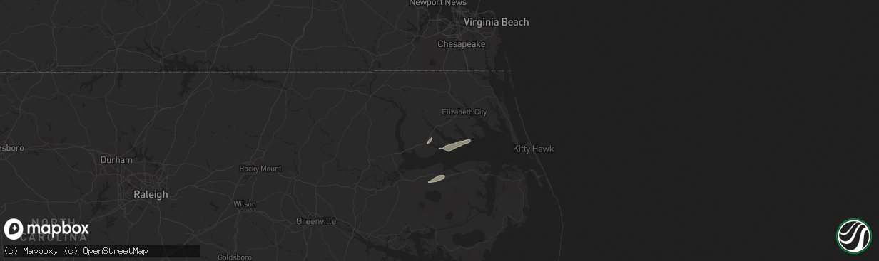 Hail map in Hertford, NC on October 22, 2021