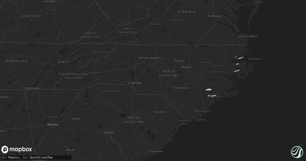 Hail map in North Carolina on October 22, 2021