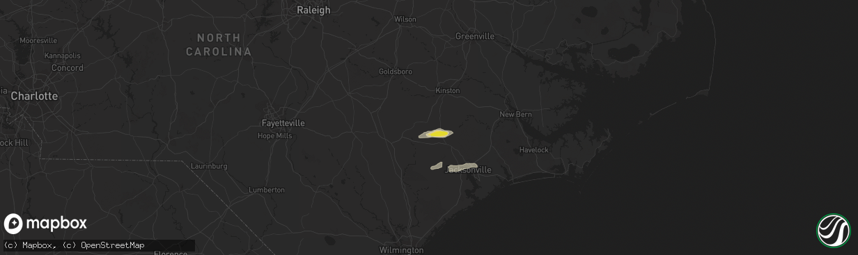 Hail map in Pink Hill, NC on October 22, 2021