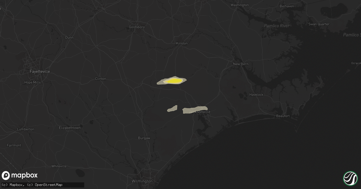 Hail map in Richlands, NC on October 22, 2021
