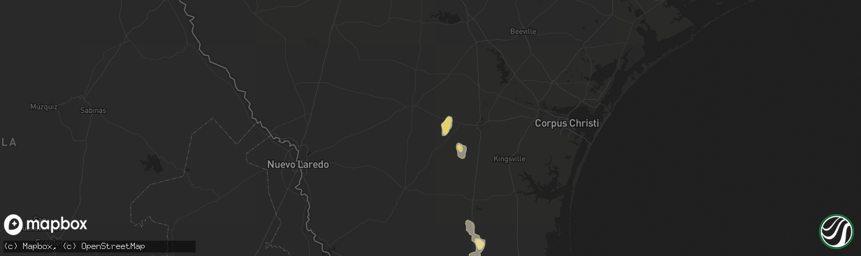 Hail map in San Diego, TX on October 22, 2021