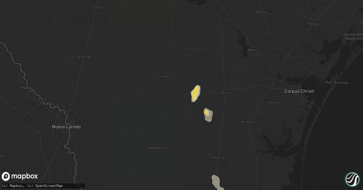Hail map in San Diego, TX on October 22, 2021