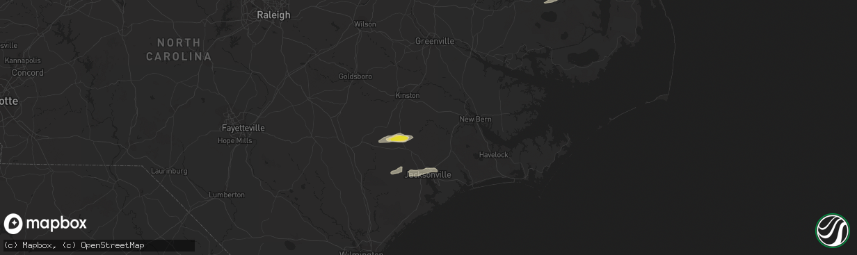 Hail map in Trenton, NC on October 22, 2021