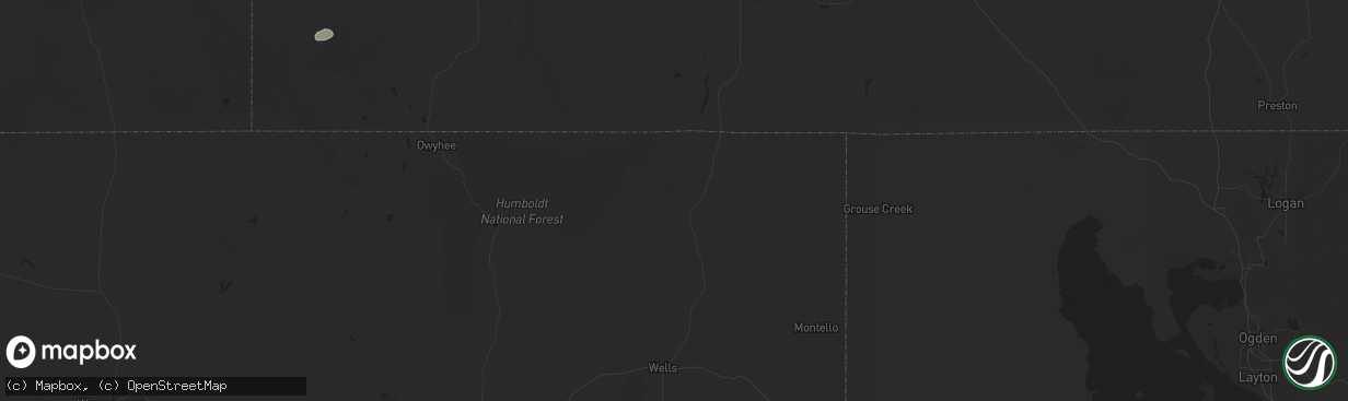 Hail map in Dugway, UT on October 22, 2023