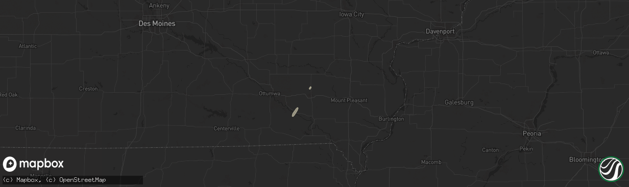 Hail map in Fairfield, IA on October 22, 2024