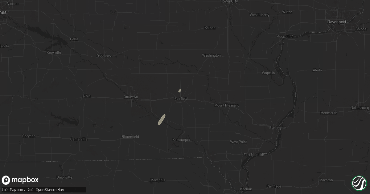 Hail map in Fairfield, IA on October 22, 2024