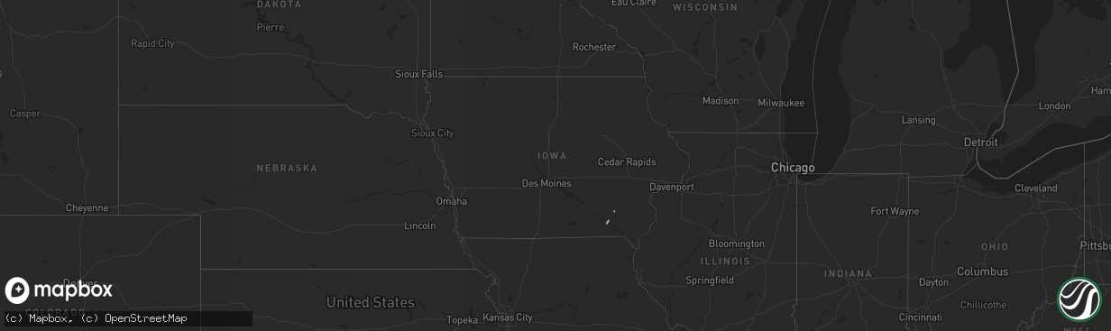 Hail map in Iowa on October 22, 2024