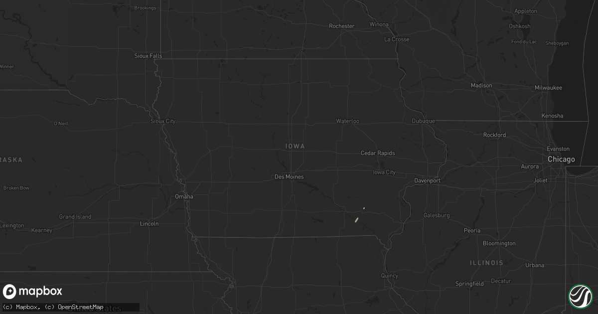 Hail map in Iowa on October 22, 2024