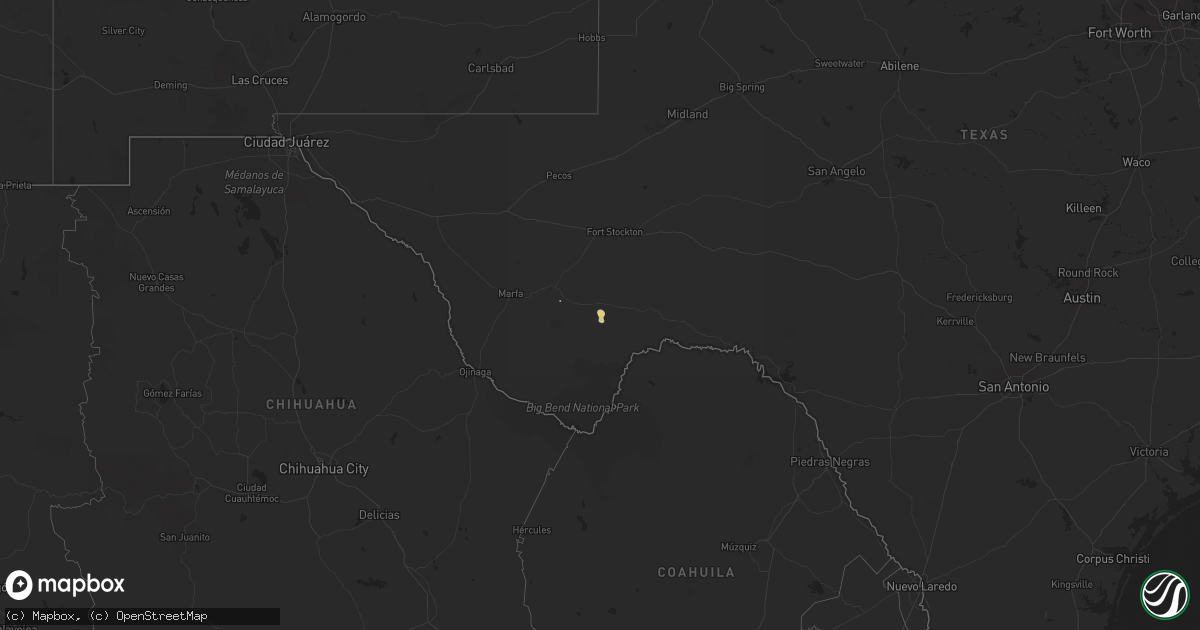 Hail map on October 22, 2024
