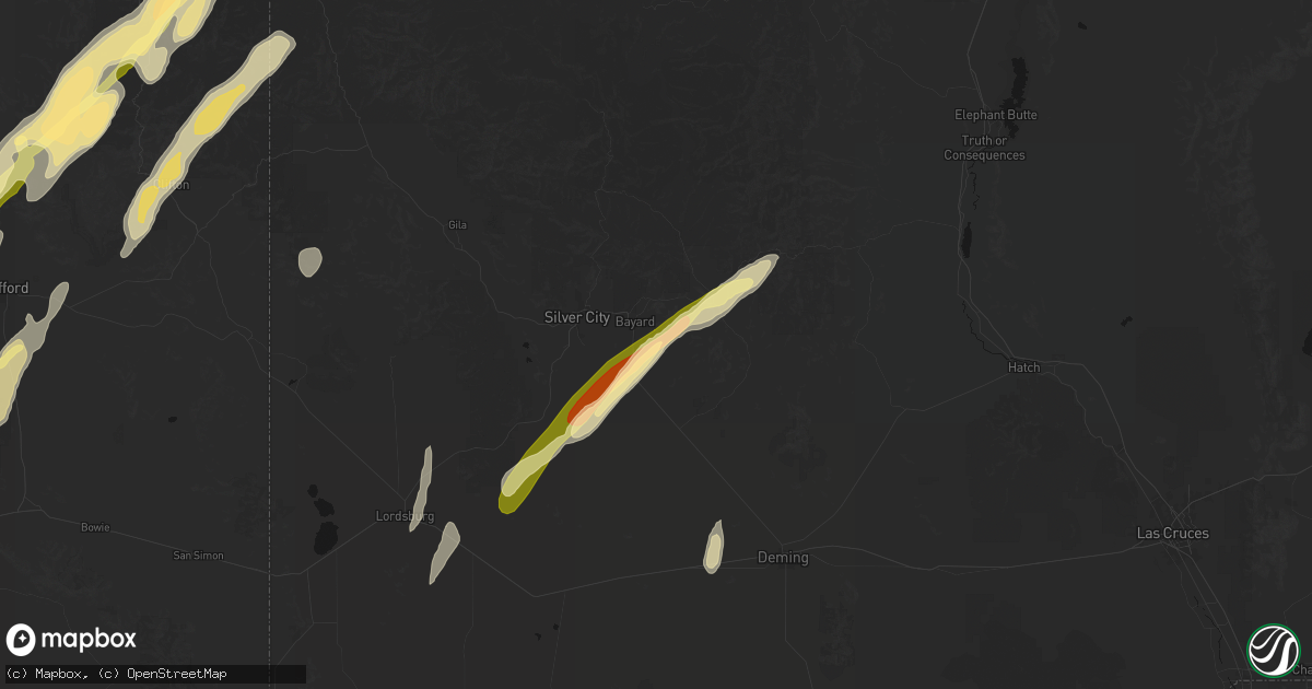 Hail map in Bayard, NM on October 22, 2026