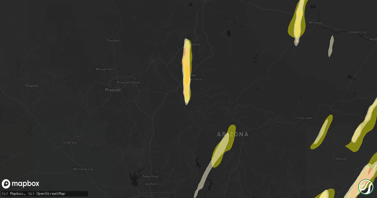 Hail map in Camp Verde, AZ on October 22, 2026