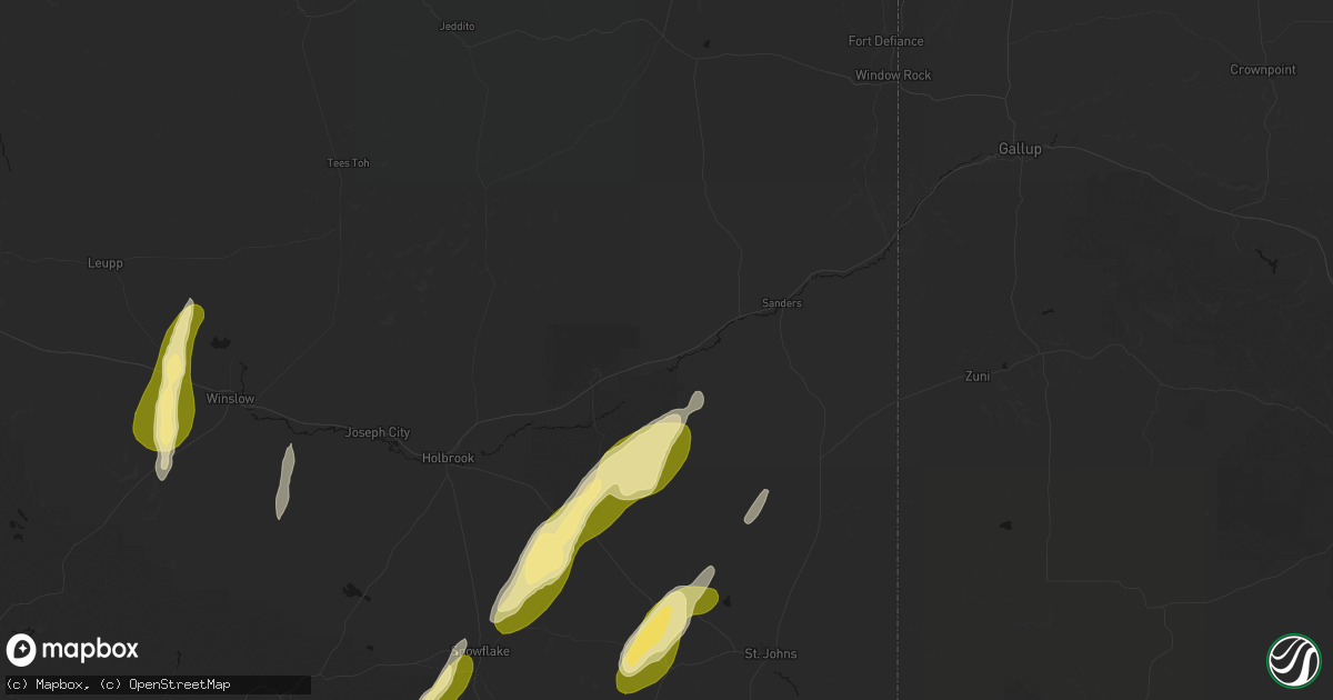 Hail map in Chambers, AZ on October 22, 2026