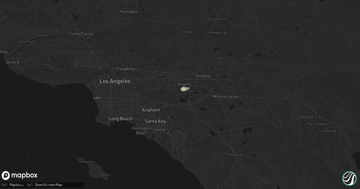 Hail map in Chino, CA on October 22, 2026